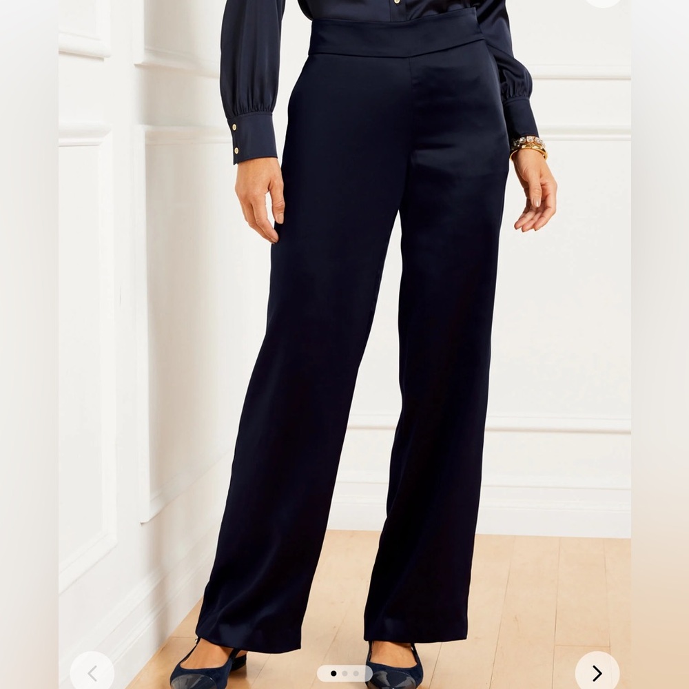 Talbots black pure silk dress pants Size 16W Petite